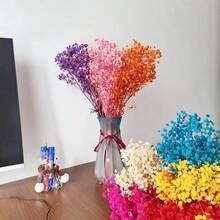 1 Bouquet Eternal Flowers & Baby's Breath Dried Flower Decor, Colorful Natural Dried Flower Mini Bouquet - Multicolor - View 4
