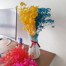 1 Bouquet Eternal Flowers & Baby's Breath Dried Flower Decor, Colorful Natural Dried Flower Mini Bouquet - Multicolor - View 5