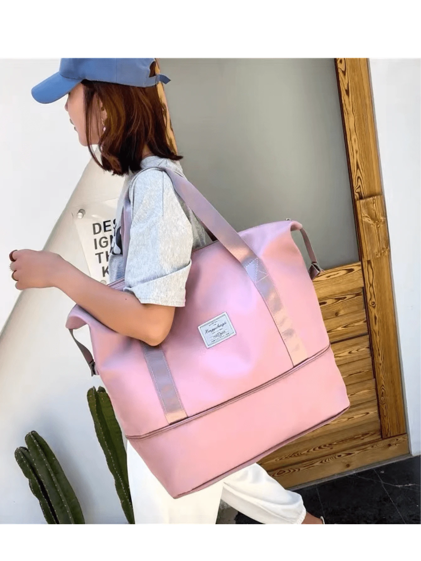 Large Capacity Waterproof Trolley Suitcase Travel Bag - 藕粉色 - 查看 1