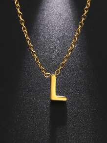 1 件女士不銹鋼首字母項鍊 A-z 大寫字母吊墜生日禮物 - 信件系列 - 查看 63