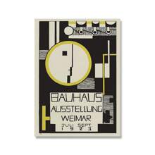 1 pieza Póster de la exposición Bauhaus Silla Pintura en lienzo geométrica abstracta minimalista de un hombre corriendo en naranja y negro para decoración de pared del hogar sin marco - Multicolor - Ver 8