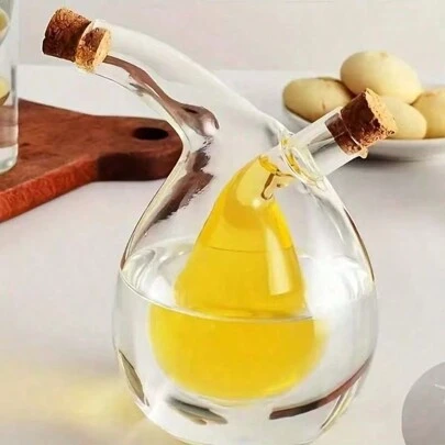 油醋瓶二合一流行创意油瓶壶防漏不挂油厨房餐厅酱油醋玻璃一体瓶、厨房、夏季海滩派对、食物、露营、组织者、房间装饰、厨房用品。