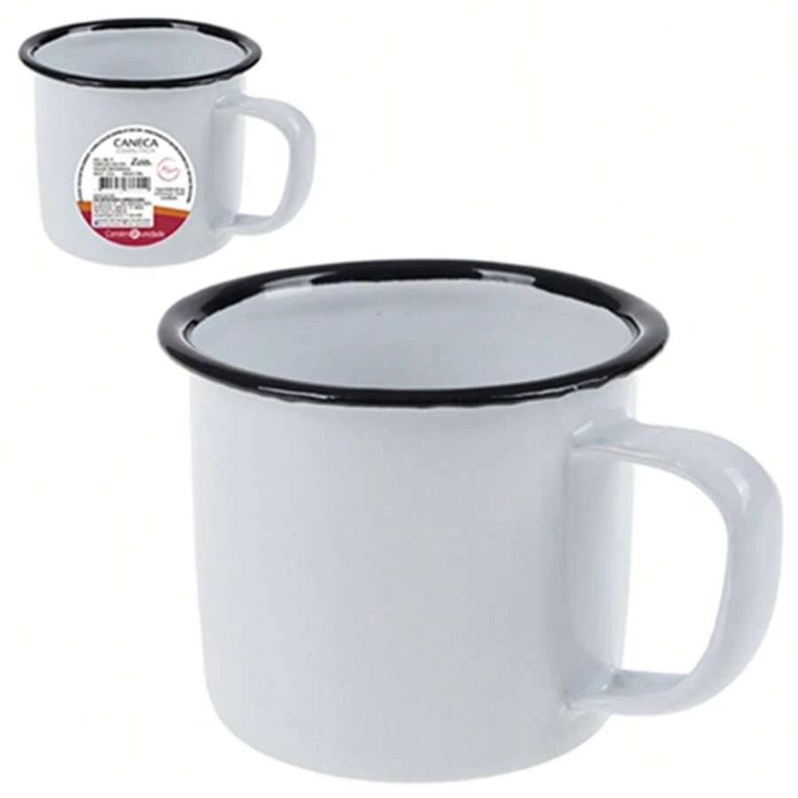 Retro Enamel Mug 150ml White Coffee Tea Vintage - White - View 1