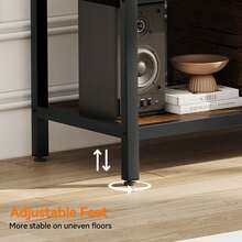 65-Inch TV Stand With Storage - Wooden Entertainment Center For Up To 75 Inch TVs, Features Closed Storage Spaces And Open Shelves For Living Room And Bedroom - 棕色 - 查看 5