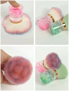 1 cọ trang điểm móng chuyên nghiệp đầu nấm tròn/hình hoa, cọ làm sạch bột gel, cọ trang điểm đầu nấm hình hoa hồng để loại bỏ bột móng, dụng cụ làm sạch bột đánh bóng, phụ kiện làm móng nghệ thuật. - Nhiều màu - Xem 3
