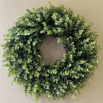 1 st, enkel dörrdekoration gör-det-själv-krans, eukalyptusblad, ukulele-konstblomma, simuleringskrans, thanksgiving-dekorationer, bästa presenter, födelsedag, heminredning, juldekorationer, rumsdekoration, jul, vinter, juldekorationer, hem, julklappar, juldekoration