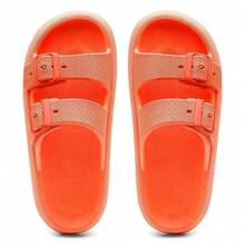 Men's Cloud Flip Flops Slide Sandal Two Straps Comfortable Birken Buckle - Orange - View 4