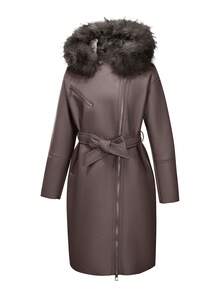 Women's Fashion Jacket With Pockets And Belt - An Ideal Choice For Autumn/Winter Season - Coffee Brown - View 8