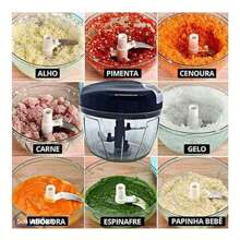 Kit 02 Large Food Crusher Food Chopper Multiprocessor Mini Processor 500ML Cut Tear Food Kitchen - 黑色 - 查看 5