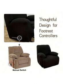 Lazy Boy Recliner Cover Stretch Recliner Slipcover Couch Cover Chair Cover - Xám - Xem 6