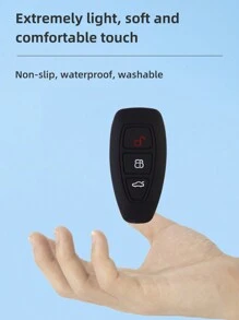 1 pièce Housse de protection en silicone noir pour clé de voiture, convient pour les voitures à 3 boutons : Carnival IV, Focus III, Galaxy, Fusion, Mondeo IV, B-Max, C-Max, S-Max, Kuga, Ecosport
