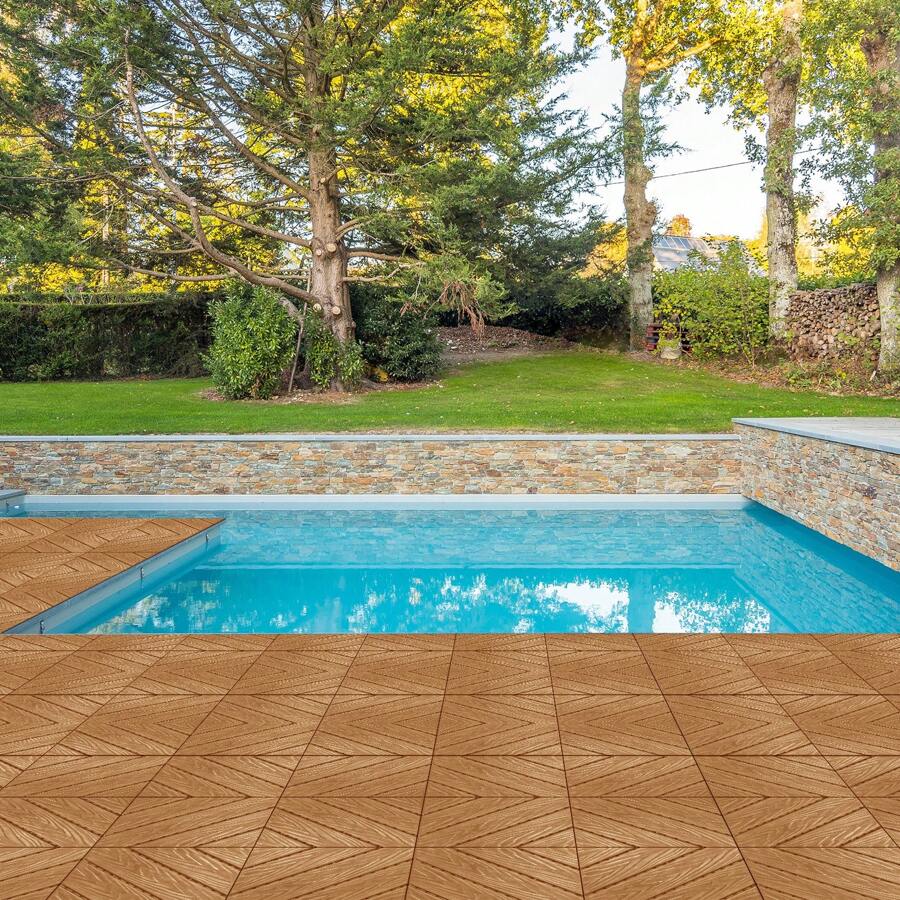 Plastic Interlocking Deck Tiles, 27 Pack, 11.8"X11.8" Waterproof