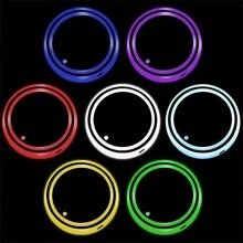 Luces LED para portavasos de coche, 7 colores cambiantes, carga por USB, almohadilla impermeable para vaso, luz de ambiente LED decorativa para interior de coche, accesorios para automóvil