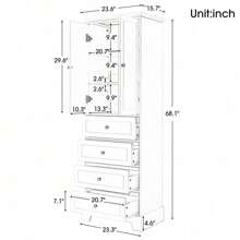 Storage Cabinet With 2 Doors And 4 Drawers For Bathroom, Office, Adjustable Shelf, MDF Board With Painted Finish, Black Mo-Autos
