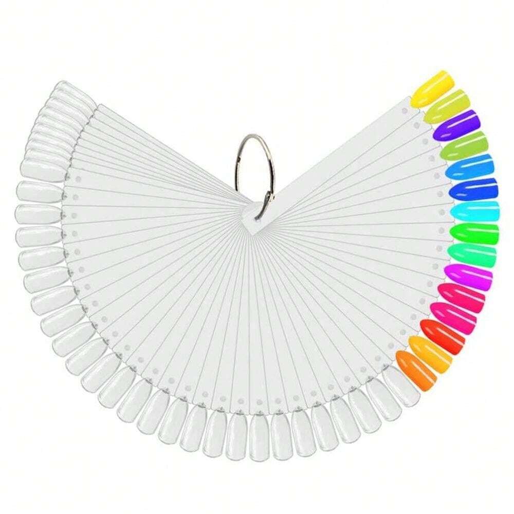 100 Pcs Nail Swatch Sticks, Practice Nail Tips,FanShaped False Nail
