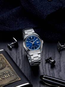 CITIZEN Watches For Men Automatic Watch With Mechanical Movement And Crystal Dial Men's Watch With Date Display, Stainless Steel Strap NJ0100-71L - Blue - View 2