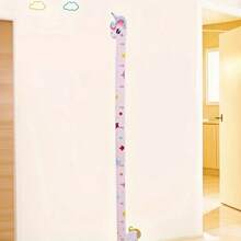 Adhesivos de pared de medida de altura con dibujos animados, vinilos de regla de medición de altura sin daños para la pared - unicornio - Ver 1