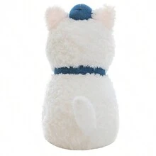 1 件 25 厘米可爱白色戴眼镜的 Westie 毛绒娃娃、生日礼物、派对装饰、抱枕 - 白色 - 查看 7