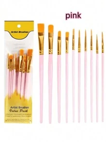 10 支尼龙丙烯画笔套装，专业艺术家丙烯画笔，用于学习 DIY 油画、丙烯画、美术用品、学生和成人的礼物，返校，返校，学校用品 - 均碼 - 查看 11