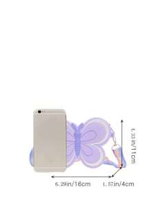 1pc Butterfly Silicone Zipper Mini Crossbody Shoulder Bag Suitable For All Season Daily Use Pink