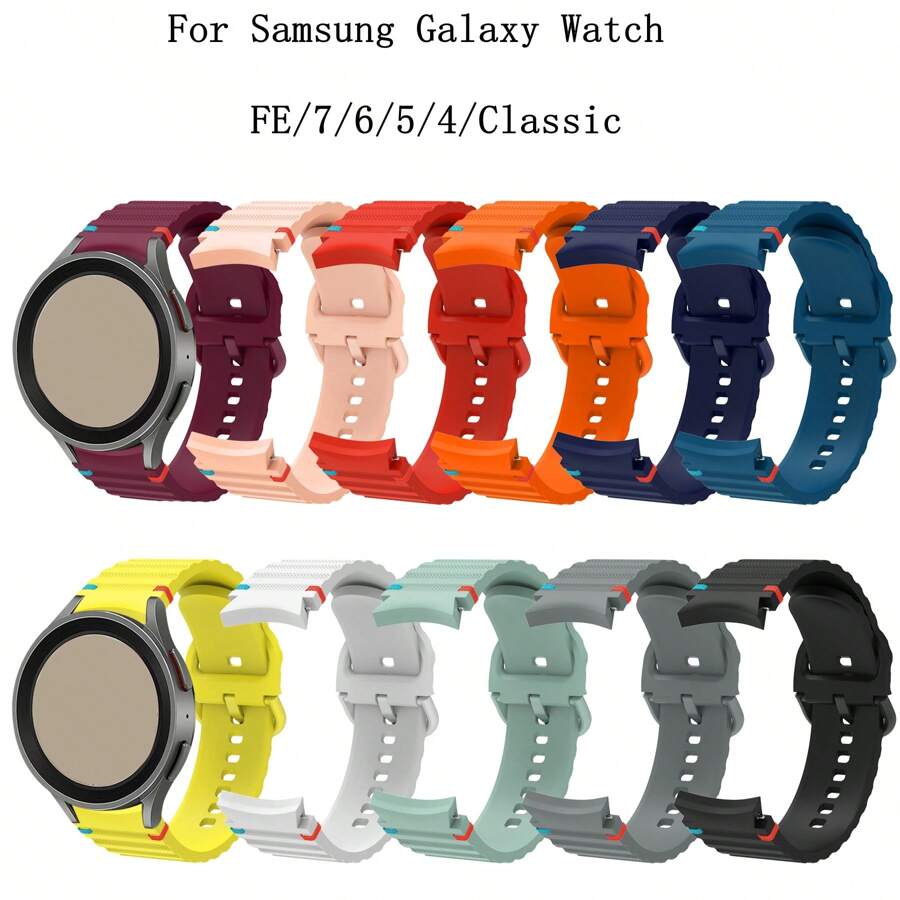 No Gaps 20mm Straps Compatible With Samsung Galaxy Watch 7/6/5/4/FE 44mm 40mm 5 Pro 45mm 46mm Band Silicone Bracelet Compatible With Samsung Galaxy Watch FE 4 6 Classic 47mm 43mm Strap Smart Watch Straps Accessories - For Samsung Galaxy Watch 4/5/6/7/FE - View 1
