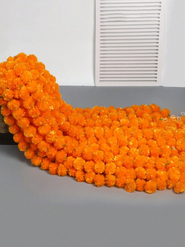 1pc Simulated Marigold Vine Wreath, Wedding Party Day Of The Dead Day Of The Dead, Altar Decoration Festival Decoration, Valentine Day, Gift Gifts Birthday Graduation