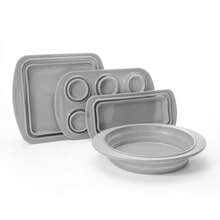 Ronco Cooks Companion 4-Piece Collapsible Silicone Bakeware Set - 灰色 - 查看 1