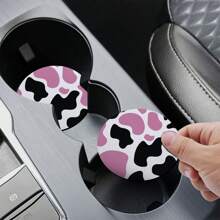 Milk Cow Car Coaster With Pink Spots - 彩色 - 查看 2