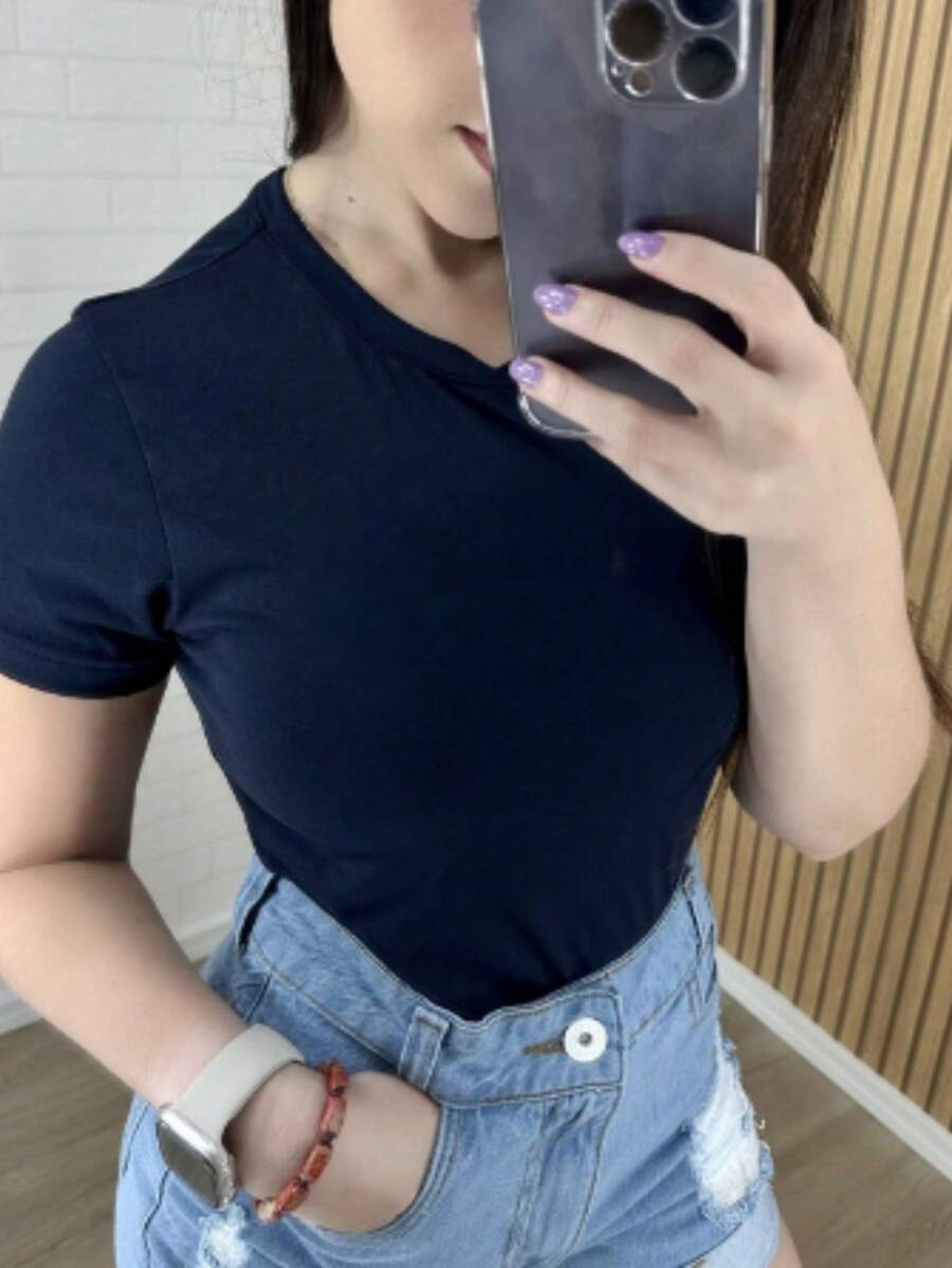 Women's Shirt 40.1 Peruvian Premium Mesh 96% Cotton With 4% Elastane Various Colors - 藏蓝色 - 查看 1