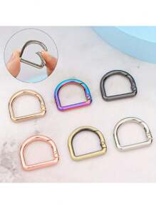 5 chiếc móc khóa vòng lò xo hình chữ D phù hợp cho thắt lưng, ba lô, túi xách, ví, móc chìa khóa, quà tặng cho phụ nữ - Bạc - Xem 4