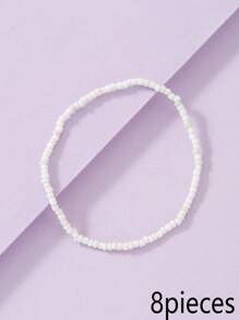 1 pezzo Cavigliera della moda semplice e elegante signora perline elastico