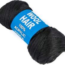 2/3/12/13卷黑色巴西羊毛腈纶纱线，适用于非洲合成钩编大辫子、塞内加尔扭结编织辫子、仿辫子、螺旋辫子扭结，70克/卷