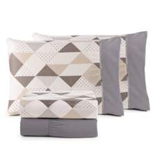 4 PIECE QUEEN SHEET SET 400 THREAD COUNT EXTRA SOFT PRINTED - 灰色 - 查看 1