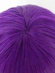 万圣节长蓬松大波浪耐热合成紫色头发带刘海女士角色扮演服装派对假发初学者友好紫色刘海假发节日感恩节生日礼物圣诞节装饰和 1 件假发帽 - 紫色 - 查看 9