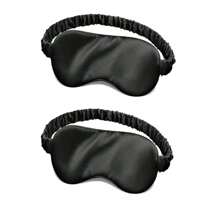 1 pieza/2 piezas Máscara de seda para dormir, de doble capa rellena de seda con banda elástica, apta para dormir de noche, viajar y siestas, máscara de ojos suave - Negro/Rosa