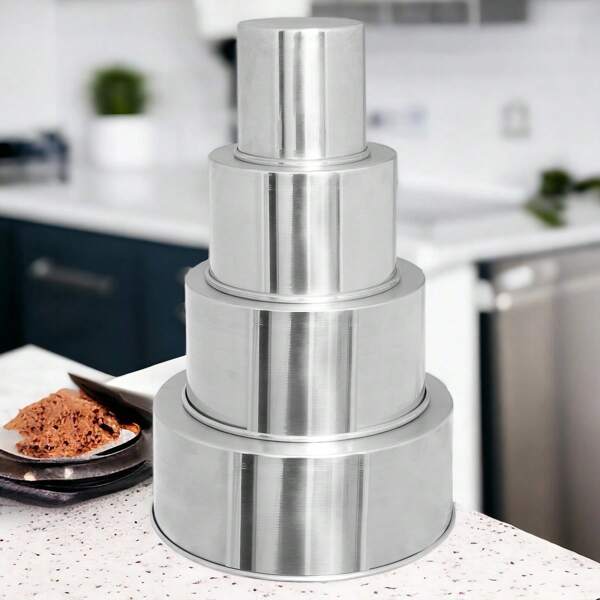 Kit com 04 formas de Bolo Redonda Resistente 25-20-15-10