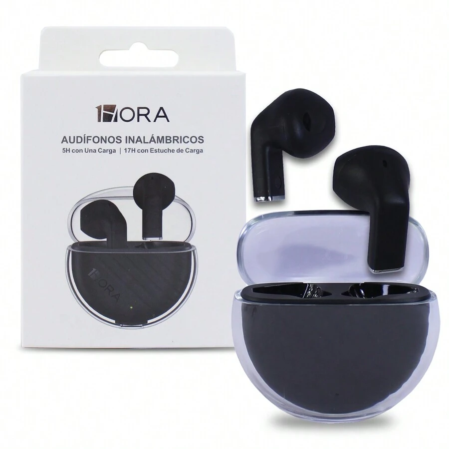 1 Hora Audífonos Aut209 Auriculares in-ear Estuche transparente - Negro - Ver 1
