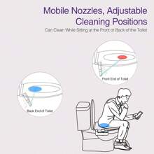 Bidet-Aufsatz für Toilette - Ultra-schlanker selbstreinigender Kaltwasser-Sprühbidet für vorhandene Toilettensitze mit Dual-Düse für Damen- und Hinterwäsche, das beste Weihnachtsgeschenk, schwarz, silber