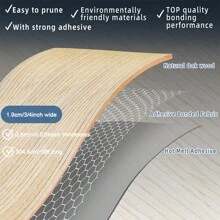 1 Cuộn Băng Cạnh Gỗ Sồi Trắng, Cuộn 10ft Băng Cạnh Gỗ Thật Được Dán Keo Sẵn Linh Hoạt, Băng Dán Veneer Để Sửa Tủ Phục Hồi Đồ Nội Thất - màu gỗ - Xem 8