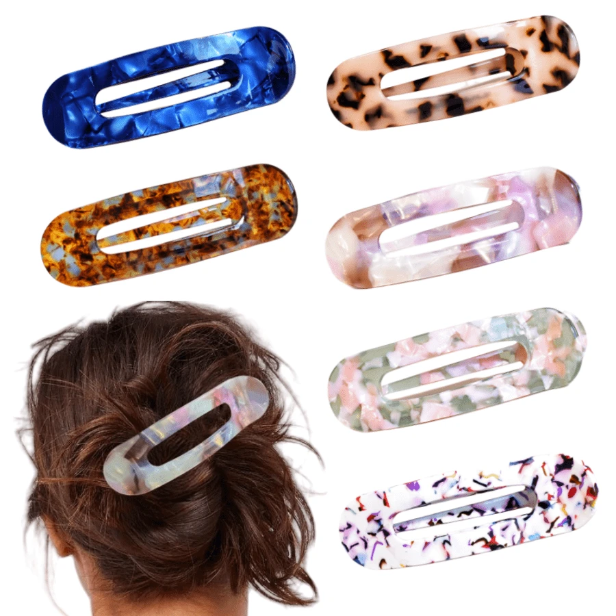 1 件超大女士醋酸纤维镂空发夹，防滑鳄鱼皮发夹，时尚优雅的海滩风格礼物，休闲