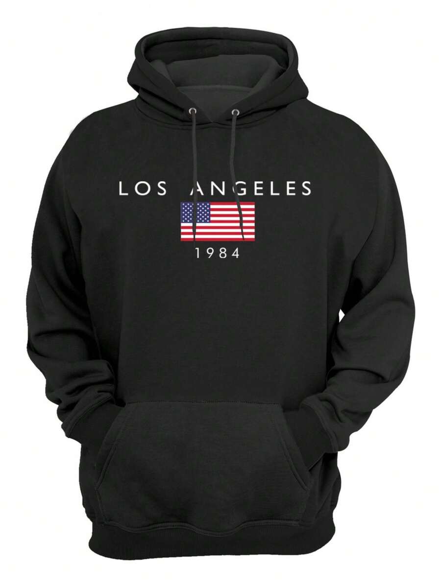 Los Angeles Casual Flannel Sweatshirt - màu đen - Xem 1