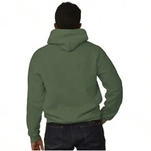 Popeye Tough Guys Eat Spinach Funny Hoodie Hooded Sweatshirt Men - Army Green - View 2