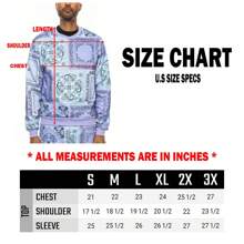 Men's Regular Fit Paisley Printed Fleece Long Sleeve Pullover Sweatshirt - 紫色 - 查看 7