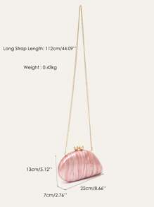 STEPHIECATHY 时尚迷人优雅女士亚克力磁铁闭合新颖造型手拿包适合手机长链斜挎包晚宴包完美适合约会舞会宴会礼物 - 粉色 - 查看 6