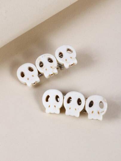 2 pezzi Molletta per capelli con decorazione a teschio, accessori da strada con scheletro e diavolo, fermagli per capelli, pinze per capelli, accessori per la scuola