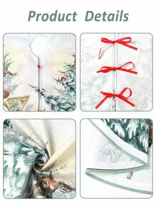 1Pc Christmas Tree Skirt, Christmas Tree Reindeer Design Christmas Tree Mat, Christmas Decorations, Holiday Festive Party Decorations, Christmas Tree Decorations, Home Decor, Xmas Decor, Christmas Gift, Christmas Ornament, Living Room Decor, 2026 New Year Decor