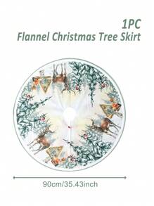 1Pc Christmas Tree Skirt, Christmas Tree Reindeer Design Christmas Tree Mat, Christmas Decorations, Holiday Festive Party Decorations, Christmas Tree Decorations, Home Decor, Xmas Decor, Christmas Gift, Christmas Ornament, Living Room Decor, 2026 New Year Decor
