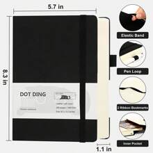 2 件 A5 点状笔记本，100GSM 厚纸皮革软封面计划器适用于学生文具办公学校用品返校季礼物送给朋友和学生 - 彩色 - 查看 2