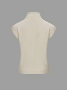 EAVA Women's Winter French-Inspired Elegant High-Neck Sweater Vest Retro Old Money Style Loose-Fit Casual Versatile Sleeveless Knit Sweater Vest