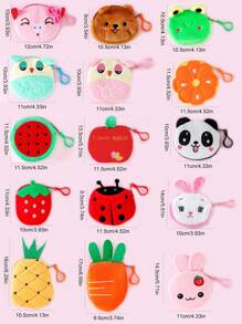 1pc Cute Cartoon Animal & Fruit Pattern Pet Waste Bag Dispenser, Portable Outdoor Pet Garbage Bag Holder, Cleaning Supplies, Pickup Bag Storage Pouch, Snack Bag